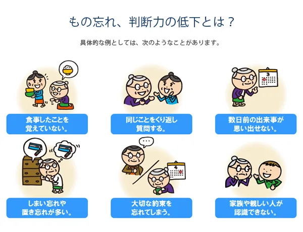 アルツハイマー型認知症でみられる症状について きくかわクリニック